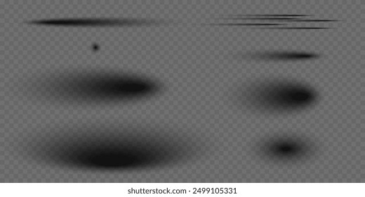 Realistic collection of shadows on a transparent background. Vector EPS 10	
