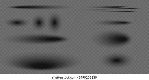 Realistic collection of shadows on a transparent background. Vector EPS 10