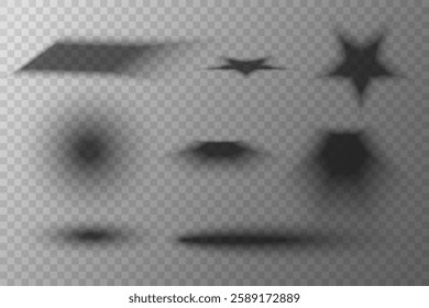 Realistic collection of shadows.Effects for decorating realistic objects.On a transparent background Vector EPS 10