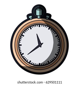 realistic color graphic of stopwatch with thick contour and thick contour vector illustration