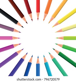 


Realistic color pencils set isolated on white background.