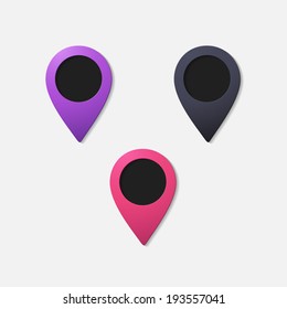 Realistic color pointer: 3d. Isolated illustration icon