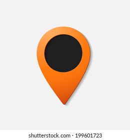 Realistic color pointer: 3d. Isolated illustration icon