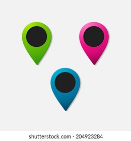 Realistic color pointer: 3d. Isolated illustration icon