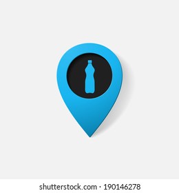 Realistic color pointer: bottle. Isolated illustration icon