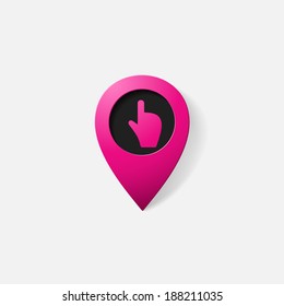 Realistic color pointer: finger up. Isolated illustration icon
