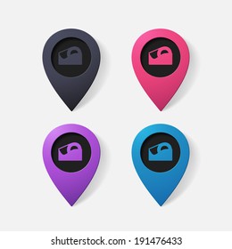 Realistic color pointer: Scotch tape. Isolated illustration icon