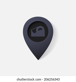 Realistic color pointer: Scotch tape. Isolated illustration icon