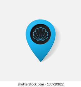 Realistic color pointer: shell. Isolated illustration icon