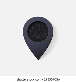 Realistic color pointer: shell. Isolated illustration icon
