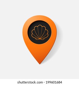 Realistic color pointer: shell. Isolated illustration icon