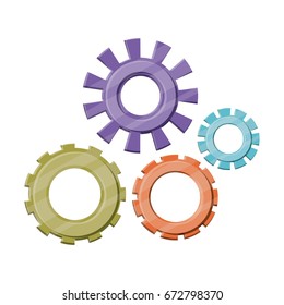 realistic color silhouette with pinions set vector illustration