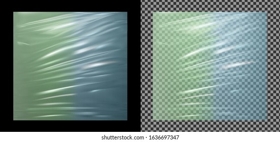 Realistic color transparent plastic wrapper texture