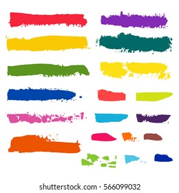 realistic color vector brush strokes of paint