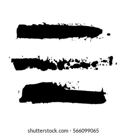 realistic color vector brush strokes of paint on white background 