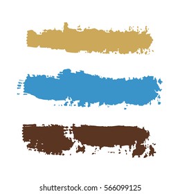 realistic color vector brush strokes of paint