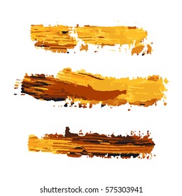 realistic color vector brush strokes of paint on white background 