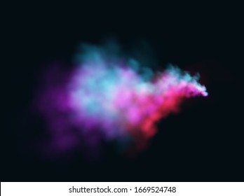 Realistic Colored Blue, Purple And Pink Smoke On A Black Background. Vector Illustration EPS10