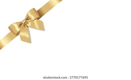Realistic colored bow, festive bow decoration, party element isolated white background, gift card, vector illustration