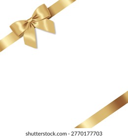 Realistic colored bow, festive bow decoration, party element isolated white background, gift card, vector illustration