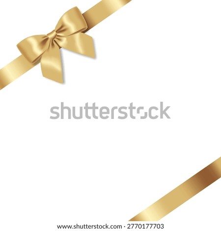 Realistic colored bow, festive bow decoration, party element isolated white background, gift card, vector illustration