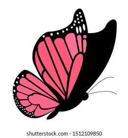 Realistic colored butterflies are isolated for spring against a white background. editable vector illustration