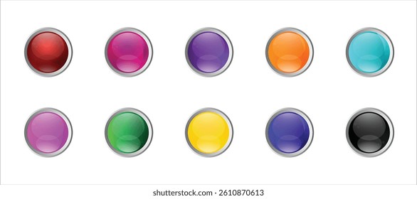 REALISTIC COLORED BUTTON VECTOR SET