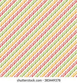 Realistic colored candy canes. Seamless pattern
