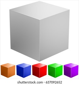 realistic colored cubes on white background vector illustration