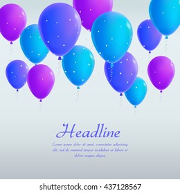 Realistic colorful balloons and confetti with space for messages. For Party and Celebrations. Isolated from the background. File contains clipping mask and gradient mesh.