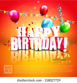 Realistic colorful Birthday background