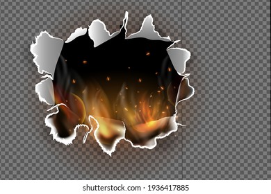 Realistic colorful image lines of fire fire fire with horizontal reflection of smoke and sparks on a black background. Abstract fire background