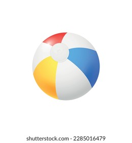 Realistic colorful inflatable ball for swimming pool vector illustration
