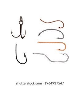 Colas de color realistas de diferentes formas aisladas en ilustración vectorial de fondo blanco