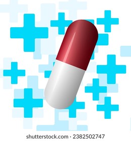 Realistic colorful medical pills, Tablets, Capsules. Pharmaceutical vector illustration.