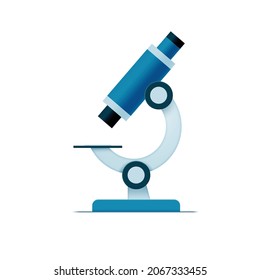 Realistic colorful microscope. Magnifying laboratory instrument for research, science and chemistry.