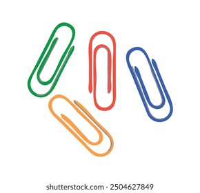 realistic colorful paper clips set vector illustration color template