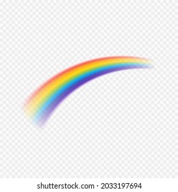 Realistic colorful rainbow. Transparent rainbows. Vivid rainbow with transparent effect - stock vector.
