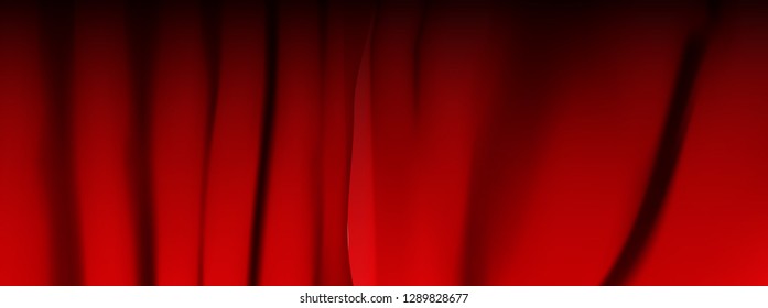 Realistic colorful red velvet curtain folded. Option curtain at home in the cinema. Vector Illustration. EPS10