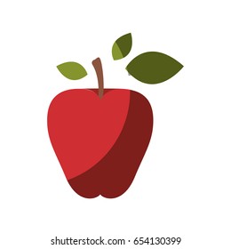 realistic colorful shading image red apple fruit vector illustration