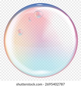 Burbujas de jabón coloridas realistas aisladas sobre fondo transparente