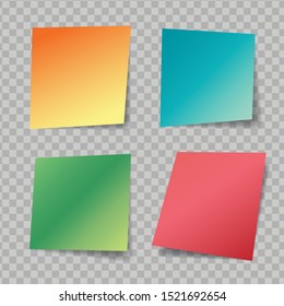 Realistic colorful sticky note with shadow. Message on notepaper or reminder