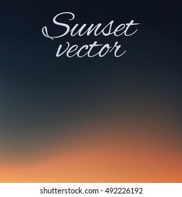 Realistic colorful sunset sky vector.