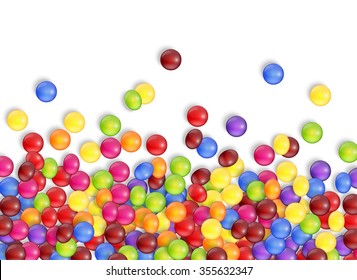 Realistic colorful Sweets candies background.vector