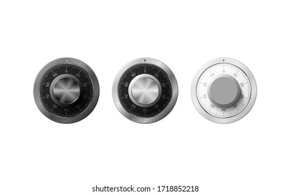 Realistic combination lock isolated on white background. Data security. Security of information and documents. Vector illustration