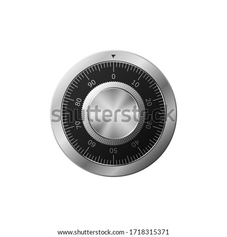 Realistic combination lock isolated on white background. Data security. Security of information and documents. Vector illustration