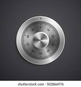 Realistic combination safe lock. Isolated on black background. Vector Illustration, eps 10.

