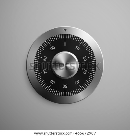 Realistic combination safe lock. Isolated on gray background. Vector Illustration, eps 10.