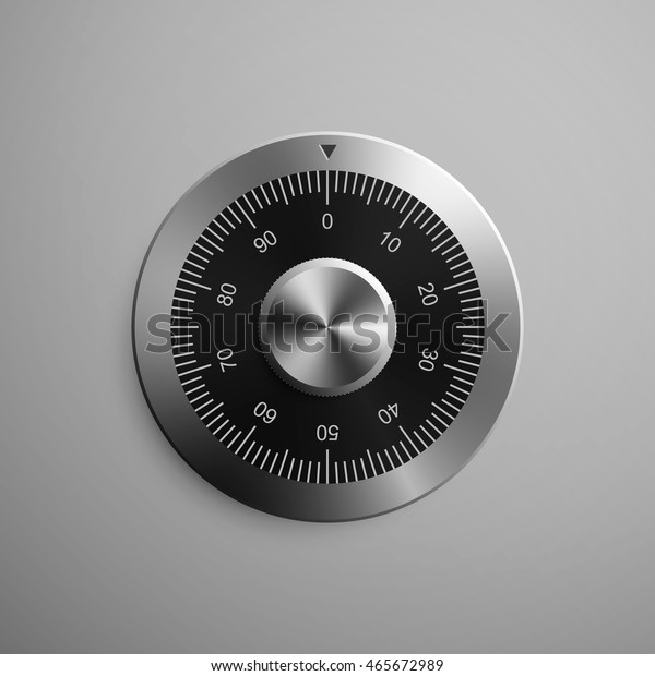 Realistic combination safe lock.\
Isolated on gray background. Vector Illustration, eps\
10.