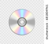 Realistic compact CD or DVD disc vector illustration isolated on chequered background.